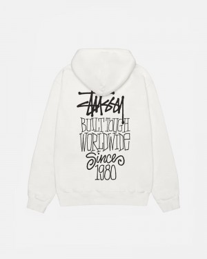 White Stüssy Built Tough Pigment Dyed Hoodie | UAE PRJ604725