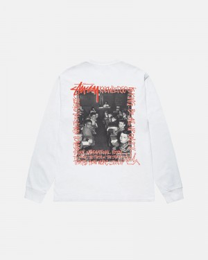 White Stüssy Classroom LS T-Shirt | UAE BRL924508