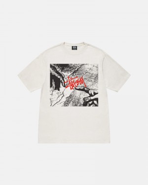 White Stüssy Creation Pigment Dyed T-Shirt | UAE JGD453892