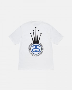 White Stüssy Crown Link T-Shirt | UAE CJN523960