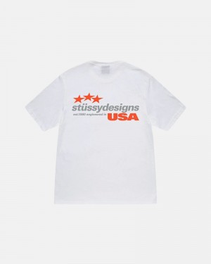 White Stüssy Designs Usa T-Shirt | UAE FUX825340