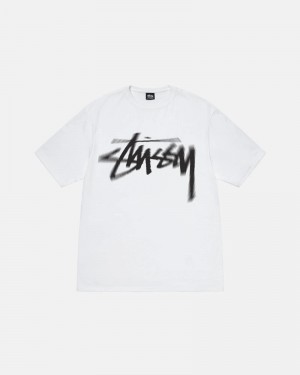 White Stüssy Dizzy Stock T-Shirt | UAE MSE968315