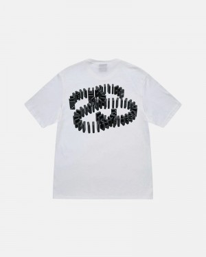 White Stüssy Dominoes T-Shirt | UAE FDZ827369