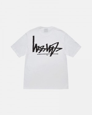 White Stüssy Flipped T-Shirt | UAE ABD608731