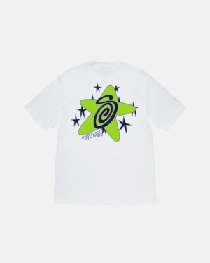 White Stüssy Galaxy T-Shirt | UAE WJU304569