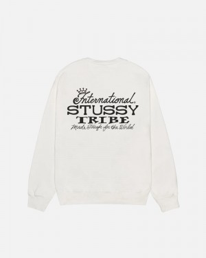 White Stüssy IST Crew Pigment Dyed Sweatshirt | UAE NXY638071