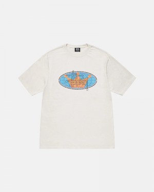 White Stüssy King Of The World Pigment Dyed T-Shirt | UAE DTI910362