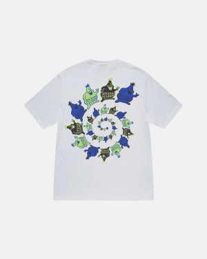 White Stüssy Mr. Blob Spiral T-Shirt | UAE ARN253840