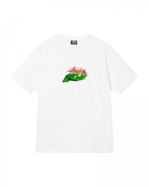 White Stüssy OZ T-Shirt | UAE LRB734965