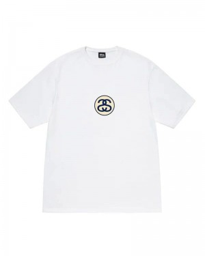 White Stüssy SS Link T-Shirt | UAE MIL937125