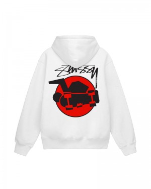 White Stüssy Skateman Hoodie | UAE DPG705682