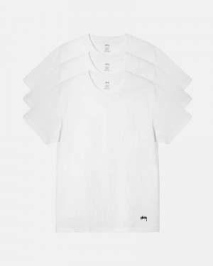 White Stüssy Undershirts T-Shirt | UAE IBP531092