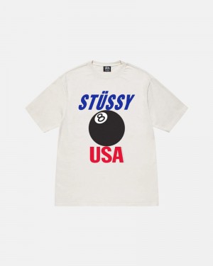 White Stüssy Usa Pigment Dyed T-Shirt | UAE ERY791285