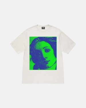 White Stüssy Venus Pigment Dyed T-Shirt | UAE DMP356481