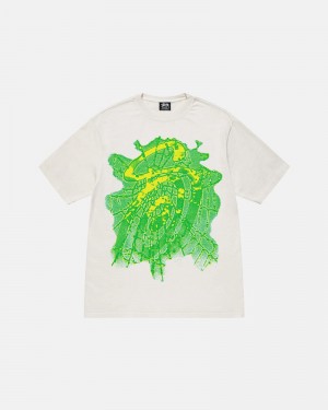 White Stüssy Web Pigment Dyed T-Shirt | UAE LFB041397