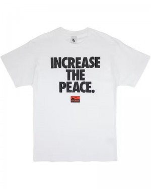 White Stüssy X NK Increase The Peace T-Shirt | UAE NHX591487