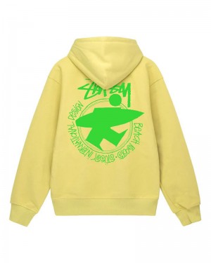 Yellow Stüssy Beach Roots Hoodie | UAE KQC917052