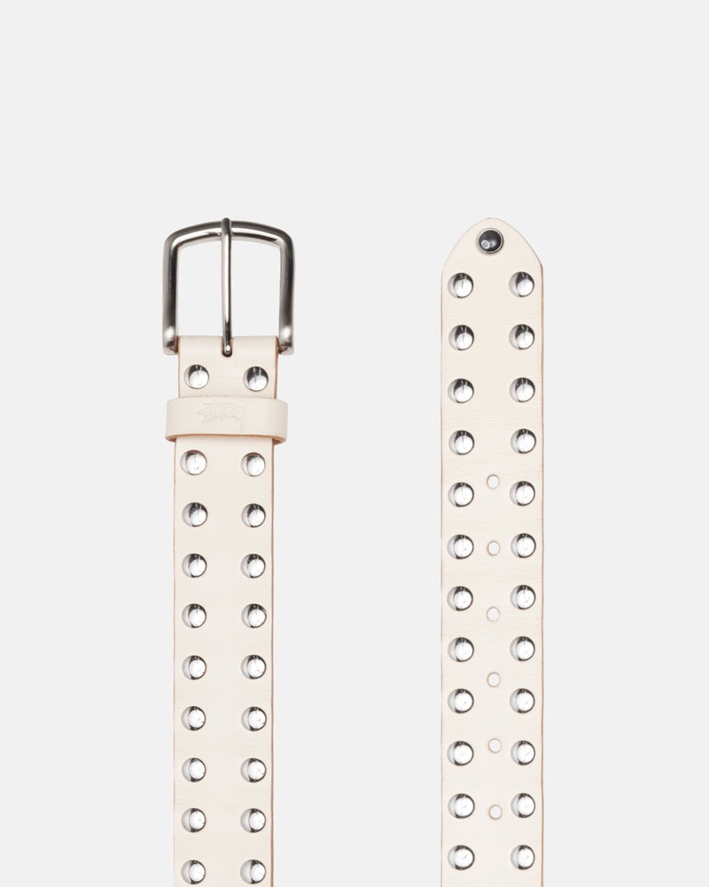 Beige Stüssy 8 Ball Studded Belt | UAE VYL412087