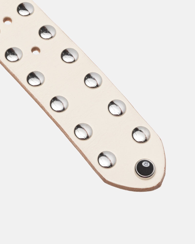 Beige Stüssy 8 Ball Studded Belt | UAE VYL412087