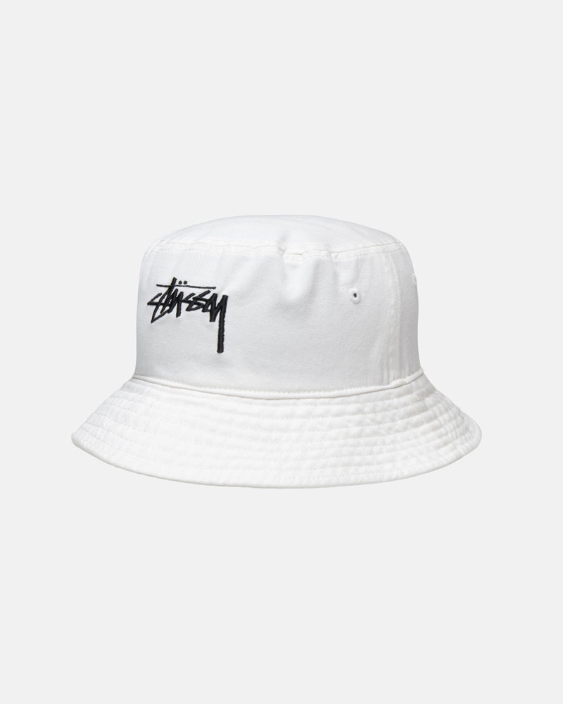 Beige Stüssy Bucket Big Stock Hat | UAE FQB127394