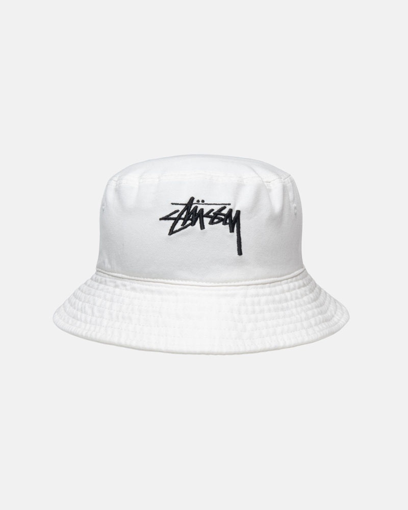 Beige Stüssy Bucket Big Stock Hat | UAE FQB127394