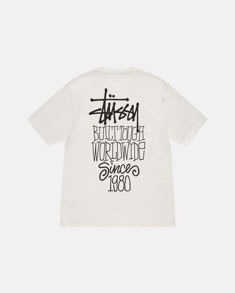 Beige Stüssy Built Tough Pigment Dyed T-Shirt | UAE CFX406289