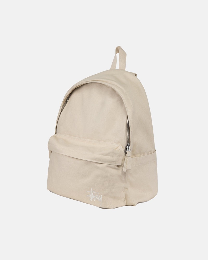 Beige Stüssy Canvas Backpack | UAE VFE472315