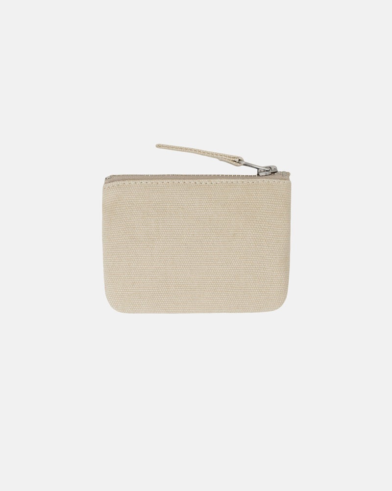 Beige Stüssy Canvas Coin Pouch Wallet | UAE WKZ976123