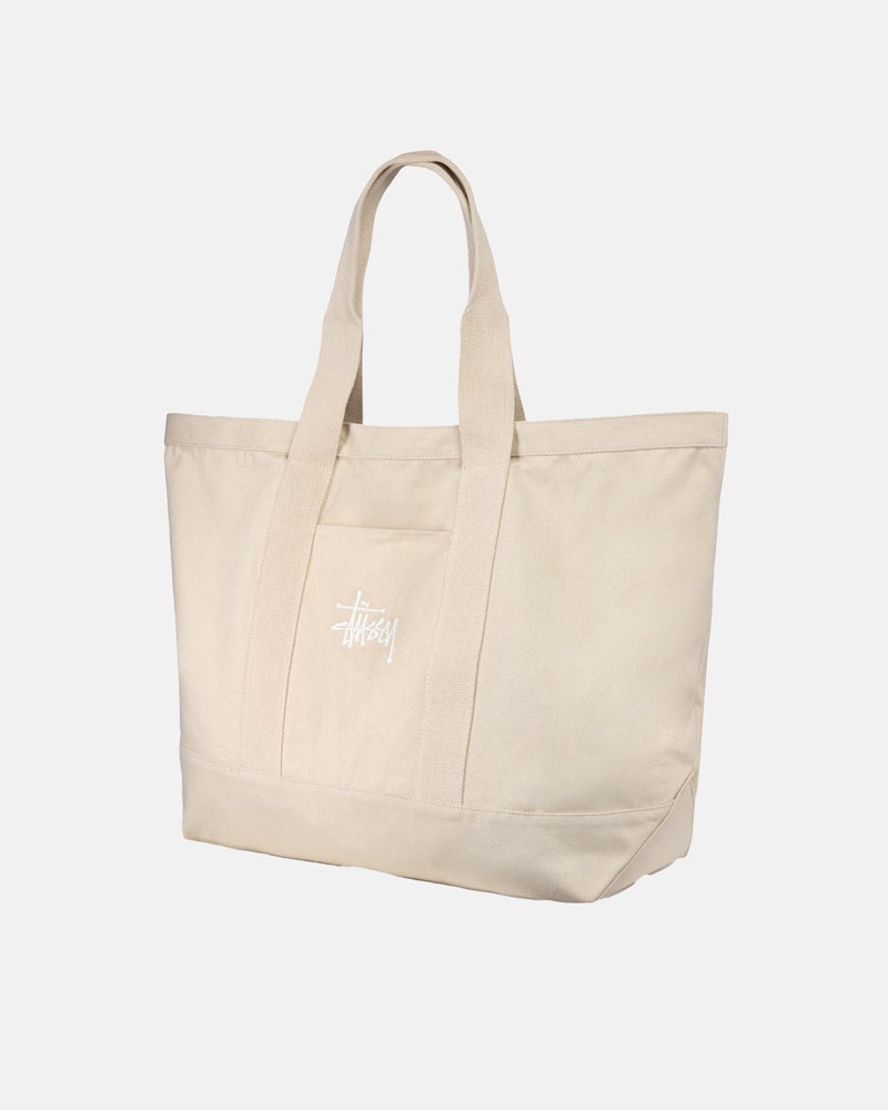 Beige Stüssy Canvas Extra Large Tote Bags | UAE ZHE803467