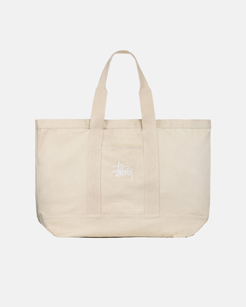 Beige Stüssy Canvas Extra Large Tote Bags | UAE ZHE803467