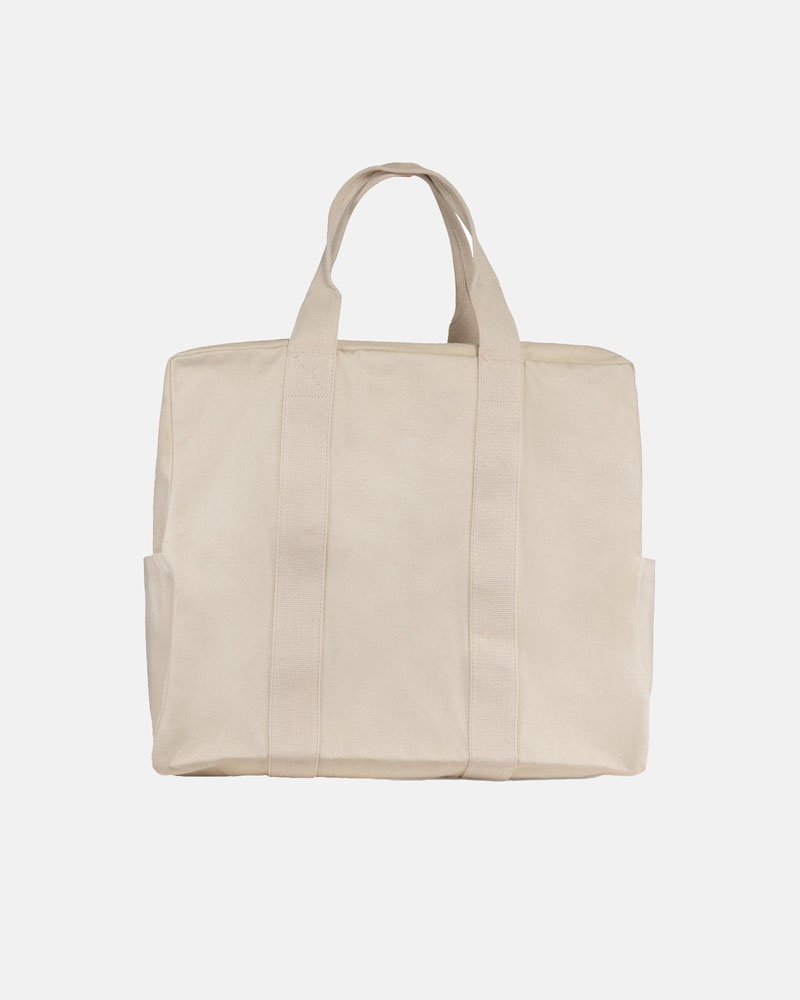 Beige Stüssy Canvas Flight Tote Bags | UAE IEZ507349