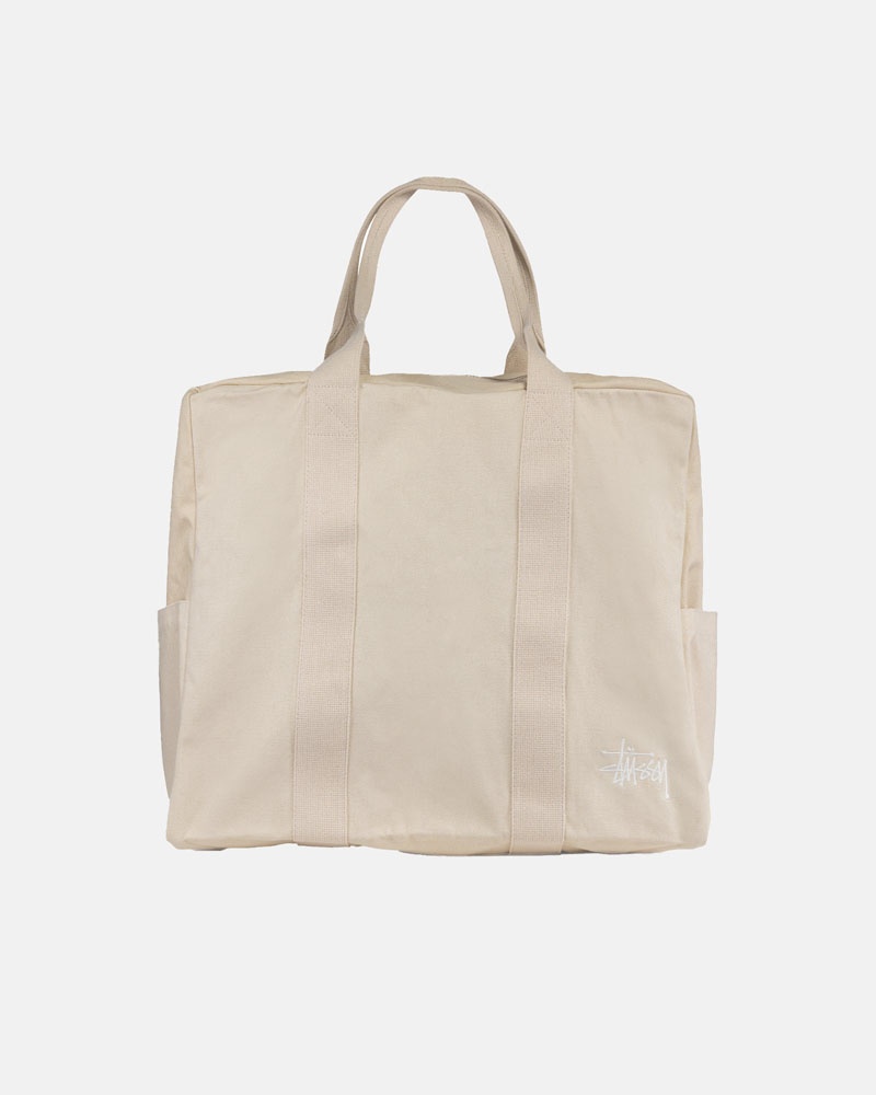 Beige Stüssy Canvas Flight Tote Bags | UAE IEZ507349