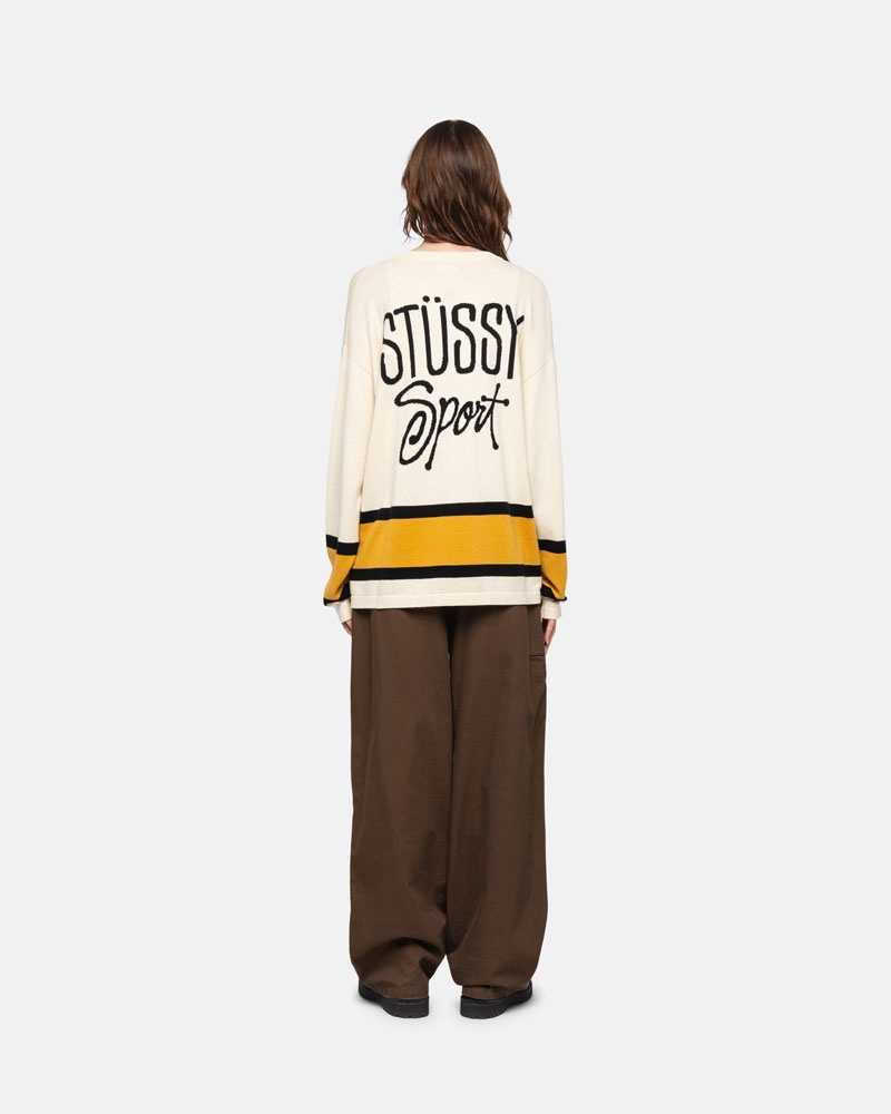 Beige Stüssy Hockey Sweater | UAE PZV419682