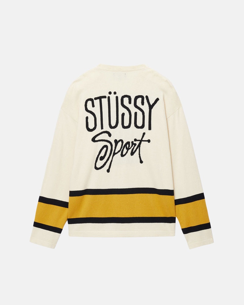 Beige Stüssy Hockey Sweater | UAE PZV419682