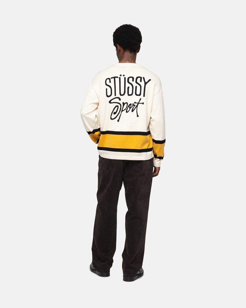 Beige Stüssy Hockey Sweater | UAE PZV419682