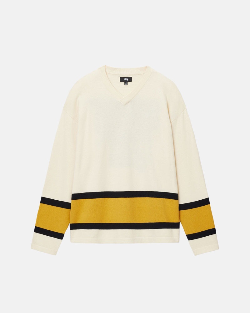 Beige Stüssy Hockey Sweater | UAE PZV419682