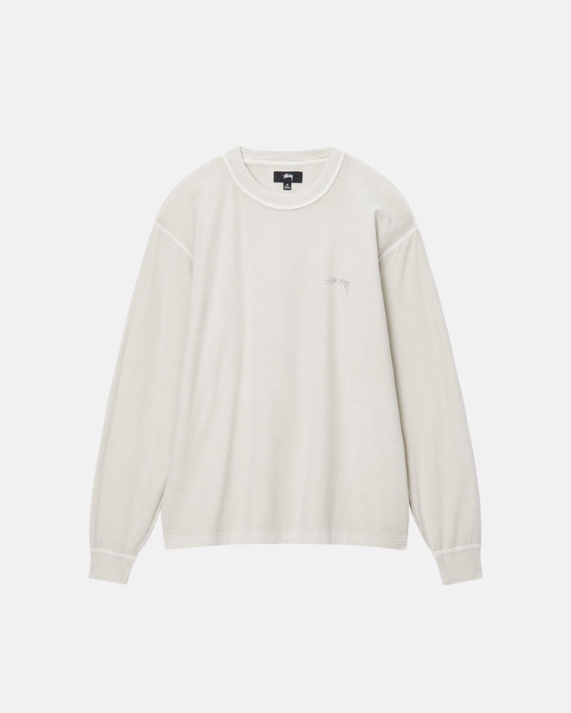 Beige Stüssy Lazy LS T-Shirt | UAE DPI976082