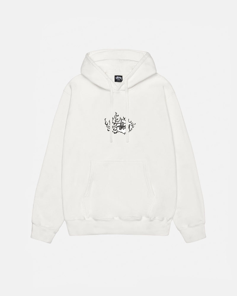 Beige Stüssy Mosaic Dragon Pigment Dyed Hoodie | UAE YFM506734