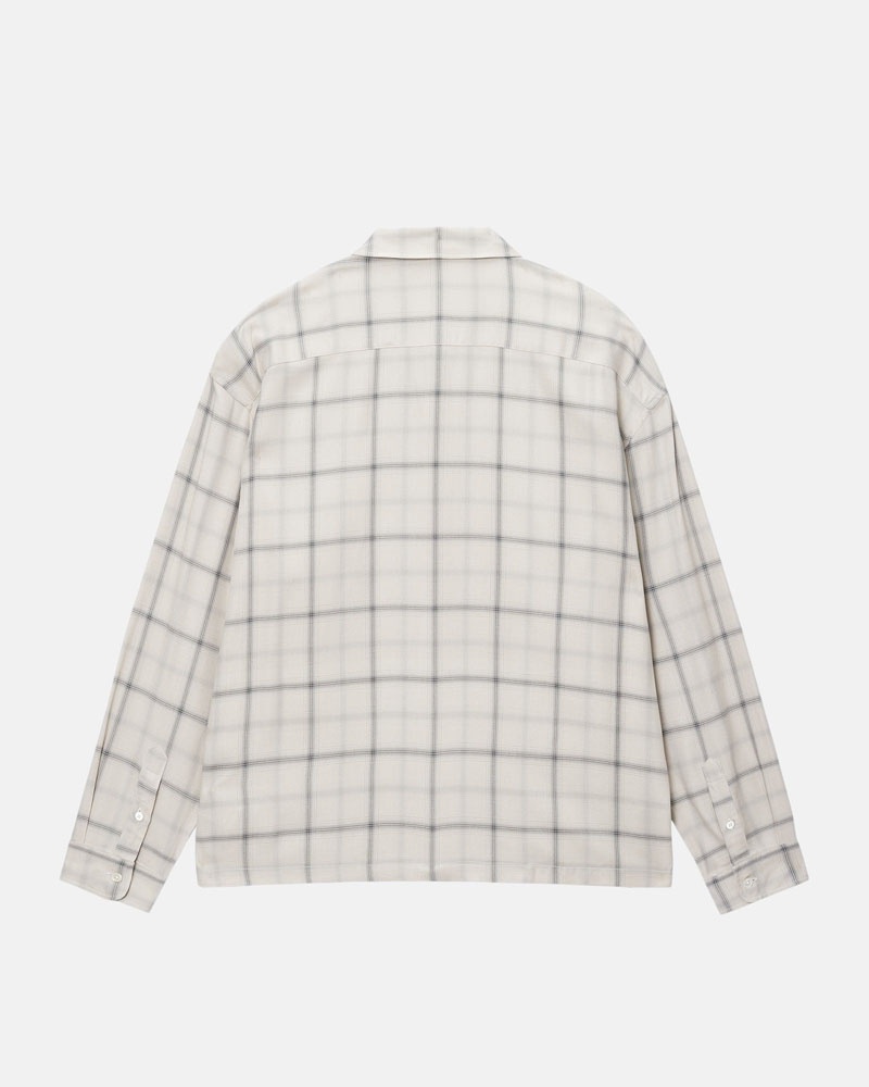 Beige Stüssy Shadow Plaid Rayon Shirts | UAE VFD865039