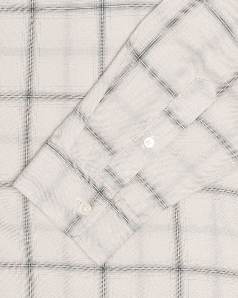 Beige Stüssy Shadow Plaid Rayon Shirts | UAE VFD865039