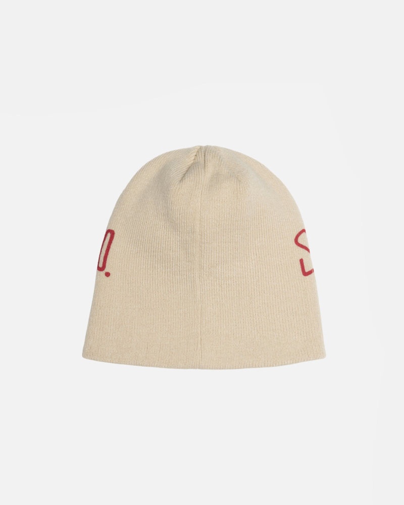 Beige Stüssy Skullcap Workgear Print Beanie | UAE JND897062