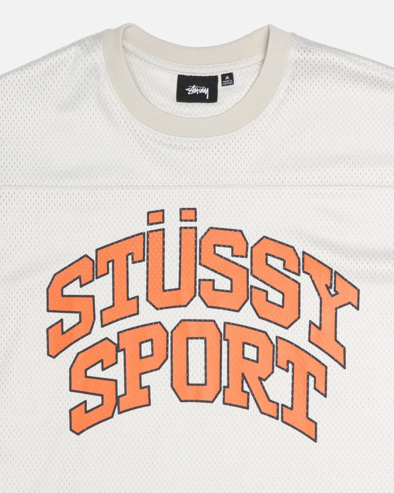 Beige Stüssy Sport Mesh Football Jersey T-Shirt | UAE VCF460135