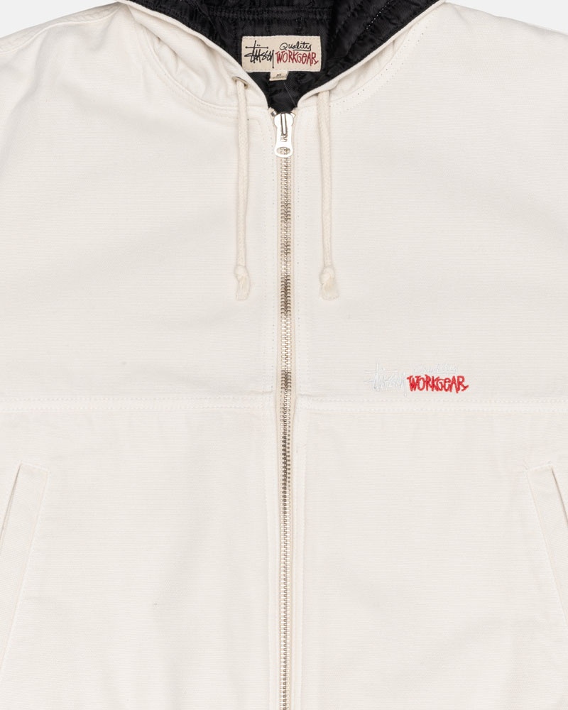 Beige Stüssy Work Insulated Canvas Jacket | UAE RBP263850