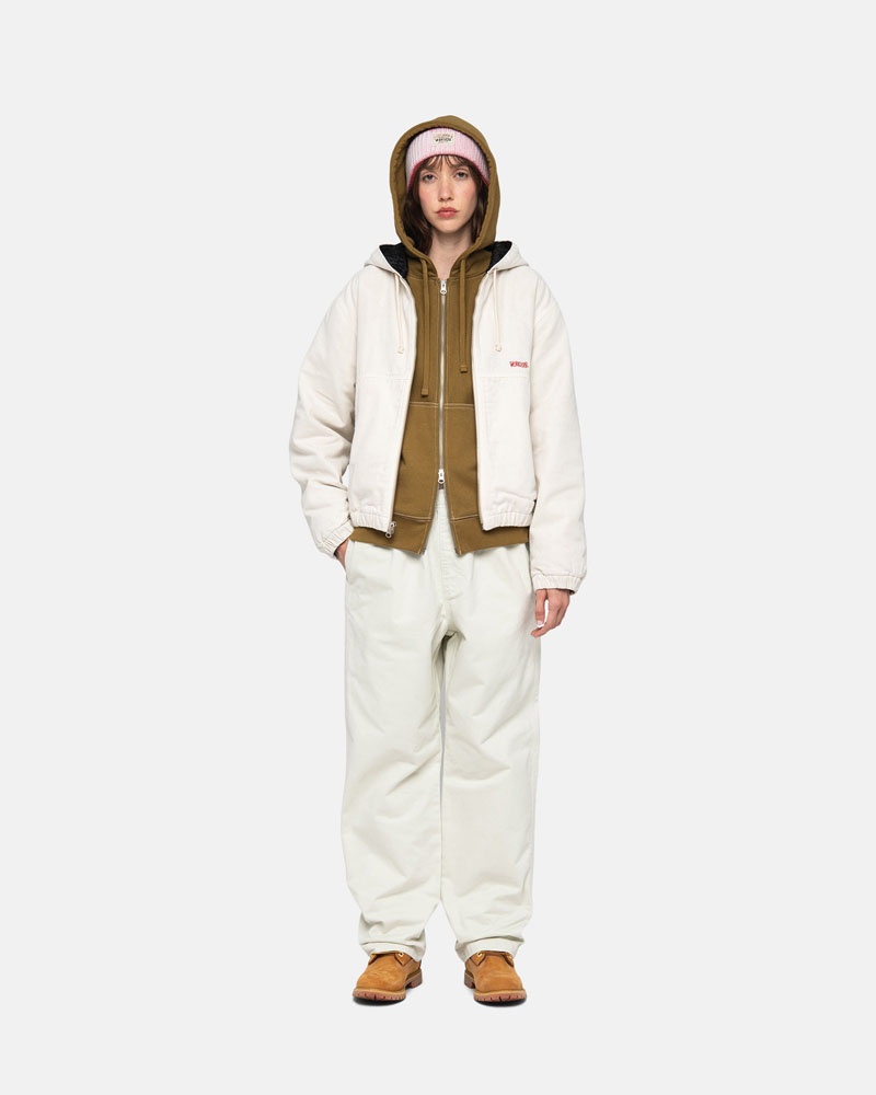 Beige Stüssy Work Insulated Canvas Jacket | UAE RBP263850