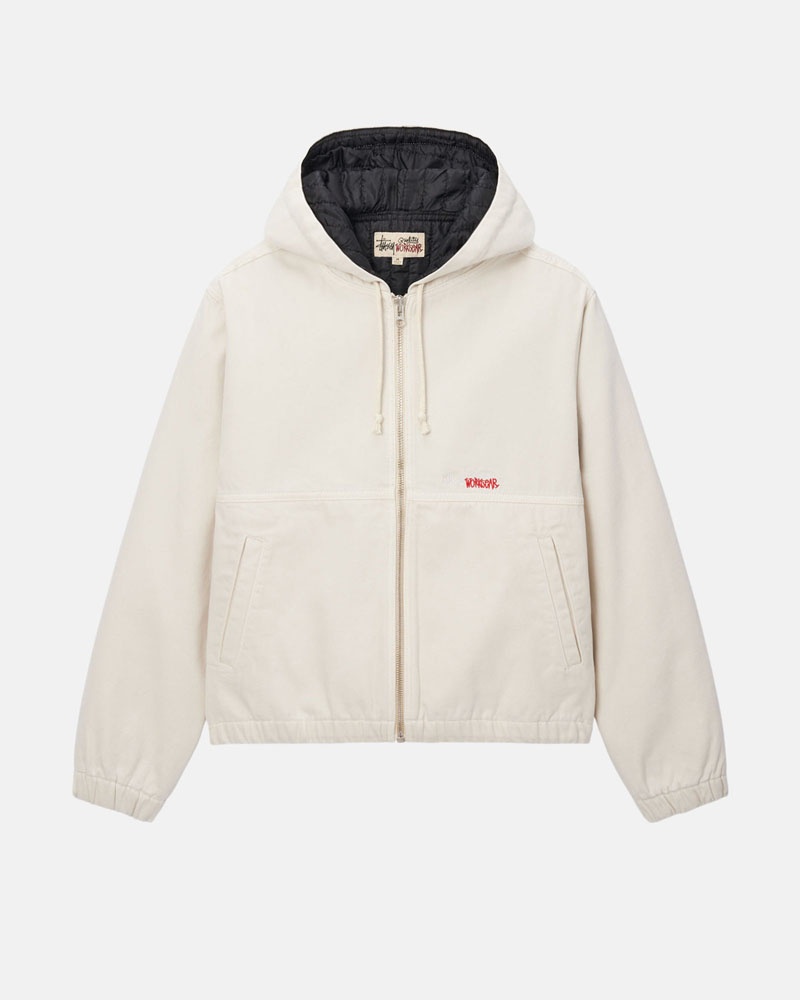 Beige Stüssy Work Insulated Canvas Jacket | UAE RBP263850