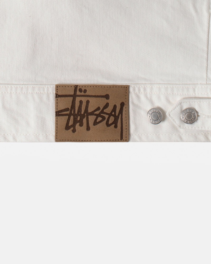 Beige Stüssy Zip Work Overdyed Jacket | UAE DFK816047