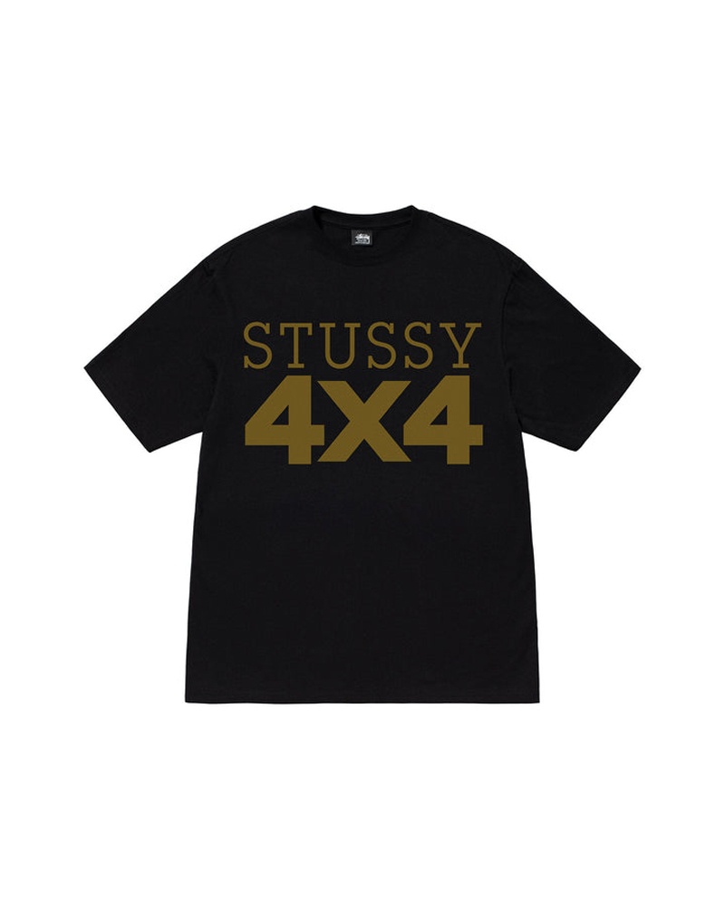 Black Stüssy 4x4 T-Shirt | UAE WYK287351