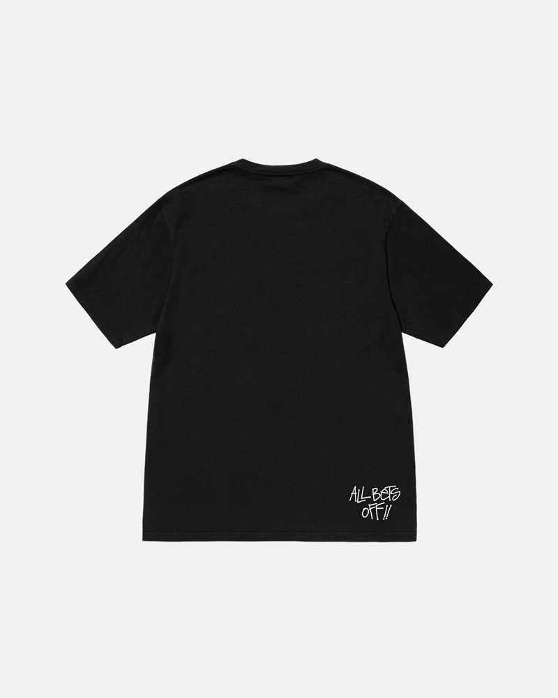 Black Stüssy All Bets Off Pigment Dyed T-Shirt | UAE KVF431978