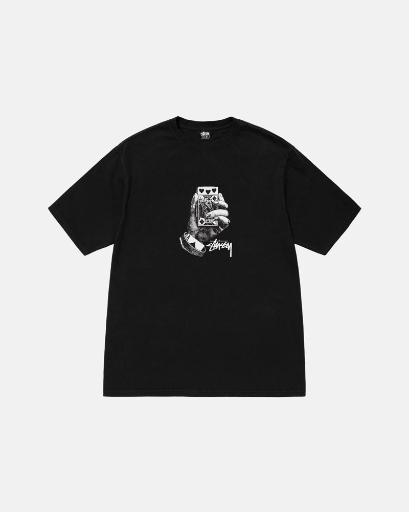 Black Stüssy All Bets Off Pigment Dyed T-Shirt | UAE KVF431978