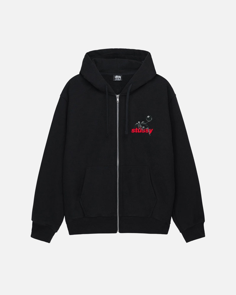 Black Stüssy Apocalypse Zip Hoodie | UAE RTG275493